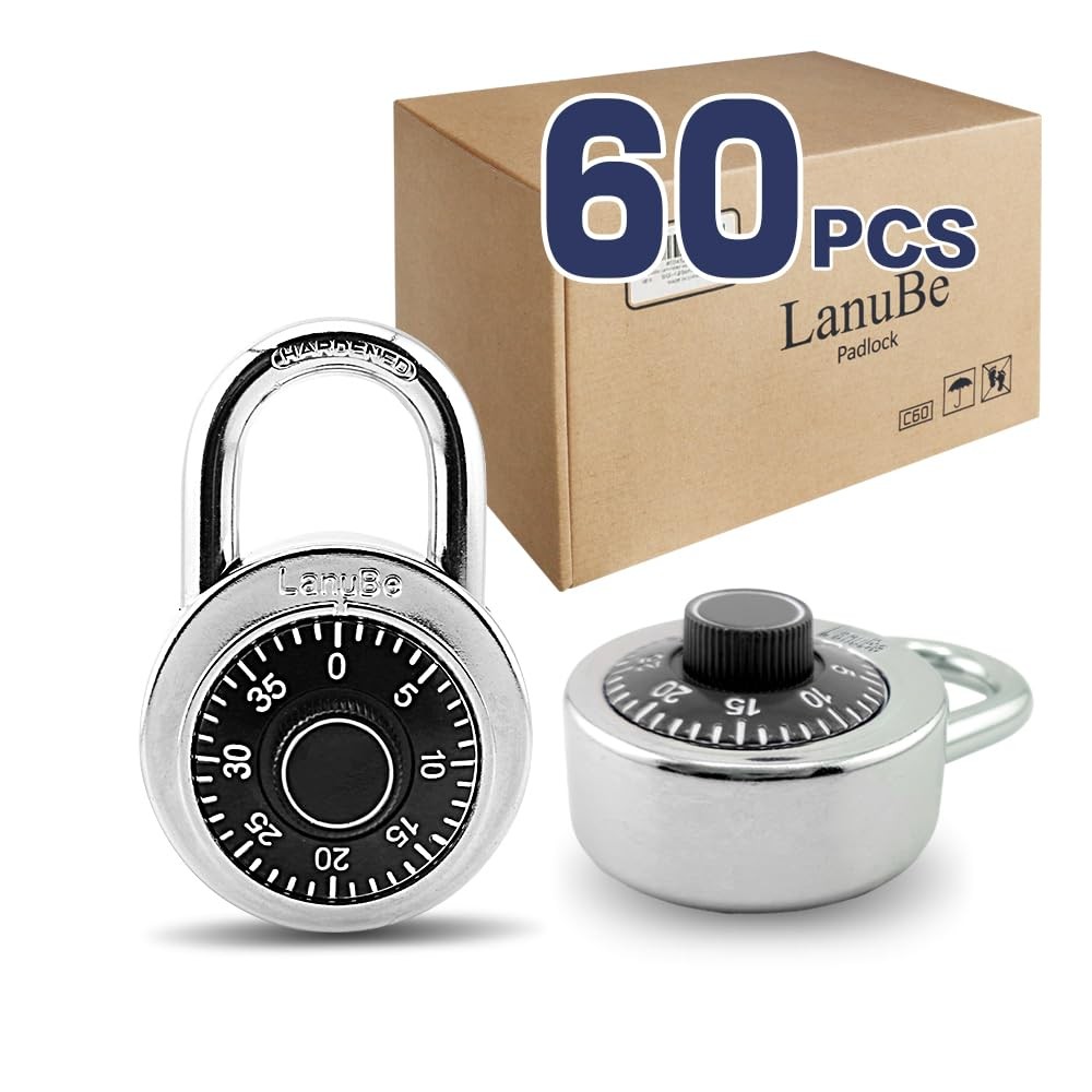 Lock Standard Dial Combination Lock, 2 inch. Wide, with Different Combination...
