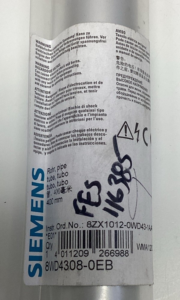 Siemens 8W4308-0EB 400mm Tube for Stack Lights