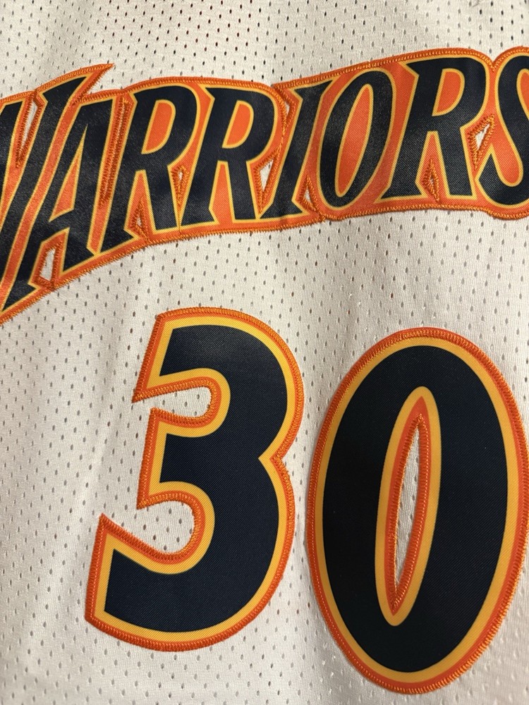 Warriors #30 Curry Throwback Jersey Size Large