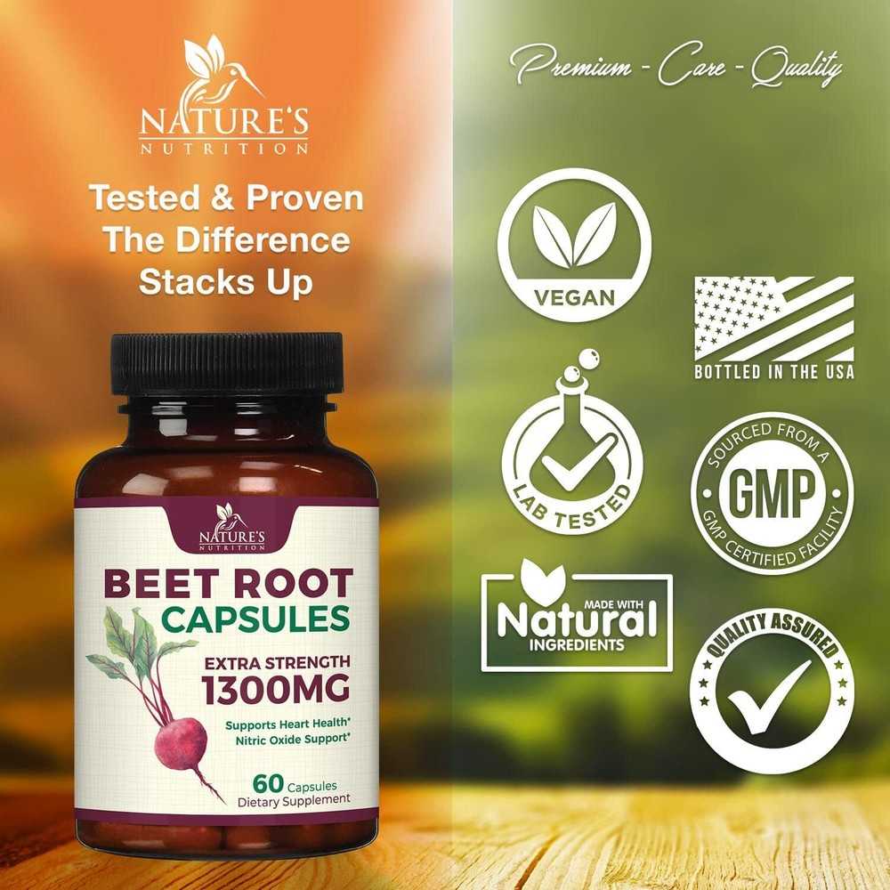 Beet Root Capsules 1300mg Beetroot Powder Extract
