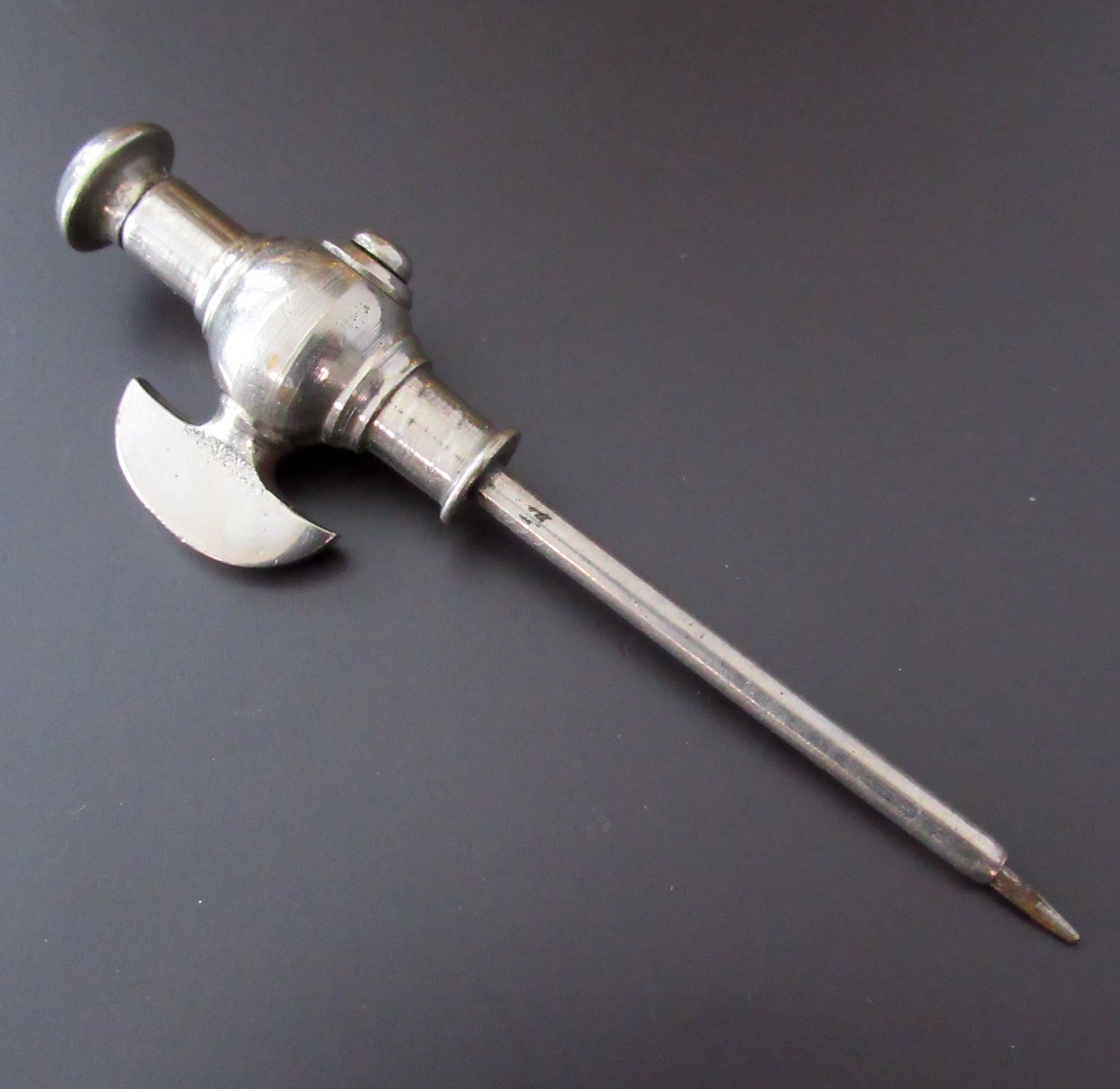 Antique Victorian Half Axe Champagne Bottle Needle Tap Regulator Steel Faucet