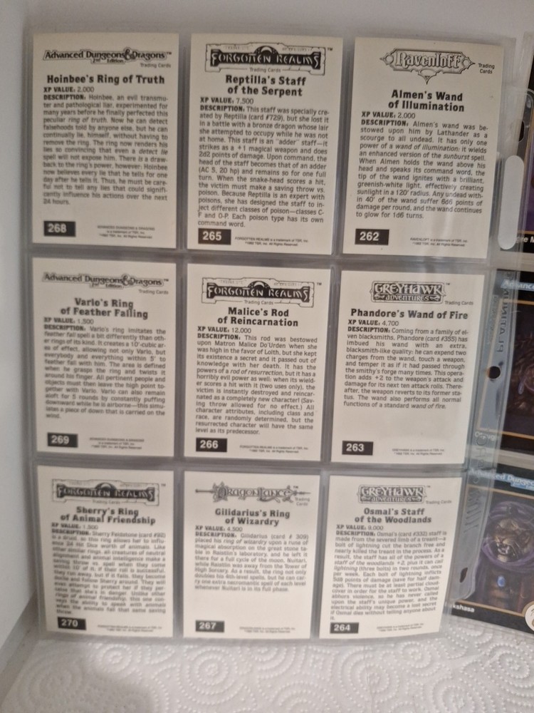 18 Dungeons And Dragons Cards. 1992