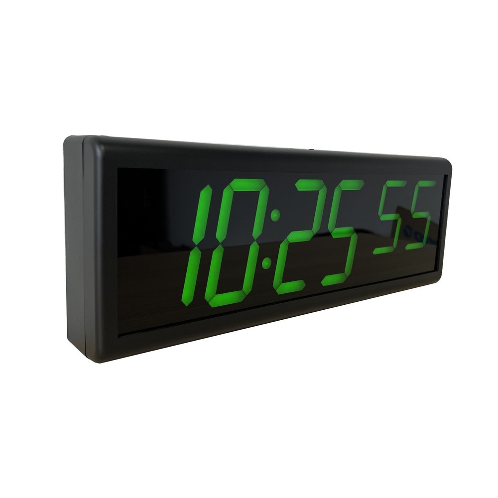 4" 6 Digit Green LED Network IP Digital Clock, NTP Server Synchronized