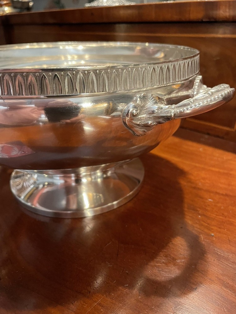 VINTAGE GORHAM SILVER 1890 RESTRAINED CLASSICAL STYLED HANDLE FOOTED OPEN BOWL
