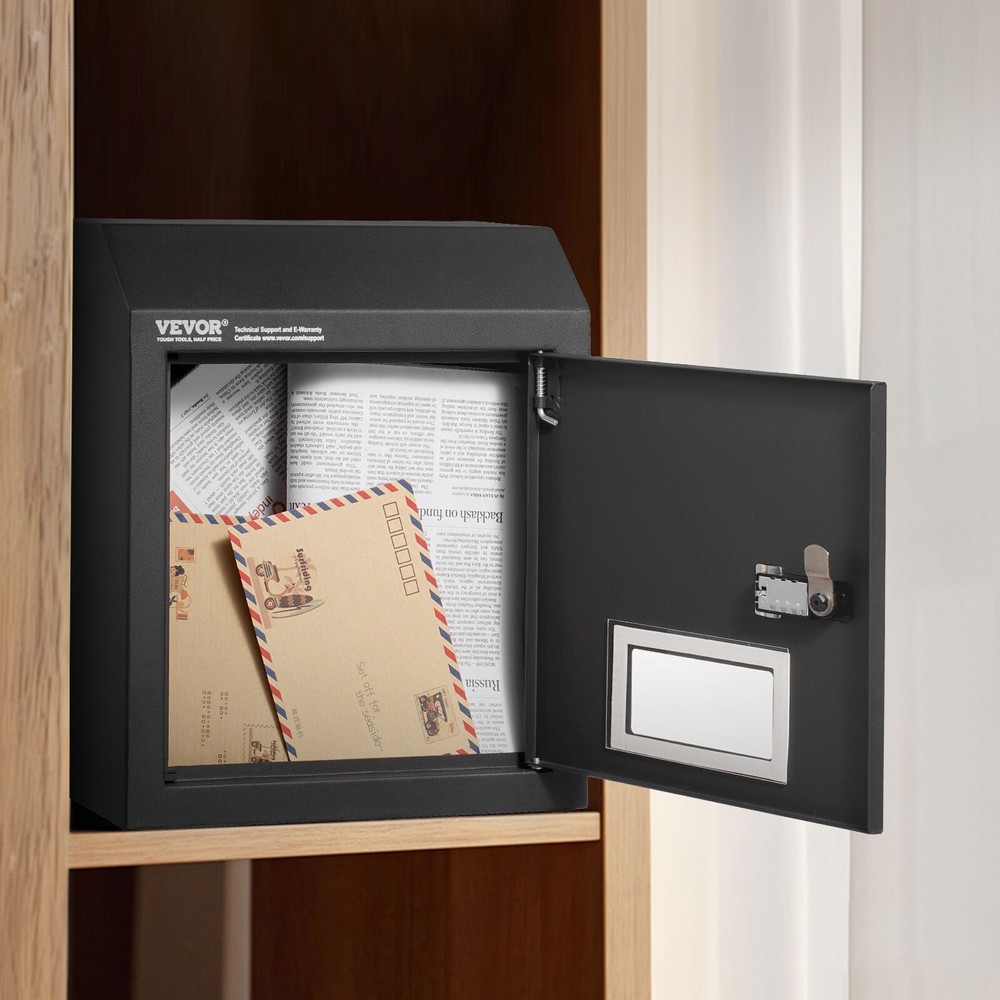 VEVOR Through The Door Key Drop Box Mailbox with Combination Lock Dark Gray