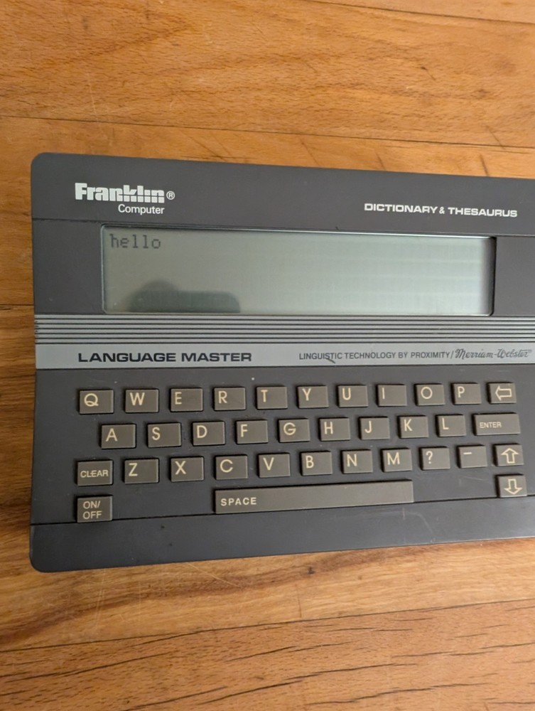 1987 Franklin Computer Dictionary Thesaurus LM-2000 Language Master Works