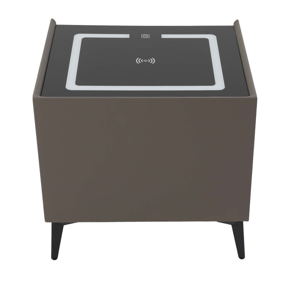 Bluetooth Speaker Smart Bedside Table With Light USB& Wireless Charging Modern