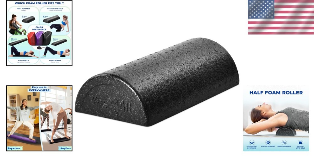 Lightweight Multi-Size Foam Roller for Exercise & Stretching - Non-Slip Design