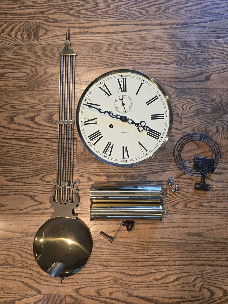 Howard Miller Wall Clock Kieninger MSU 001 Dial Movement Weights Pendulum Crank