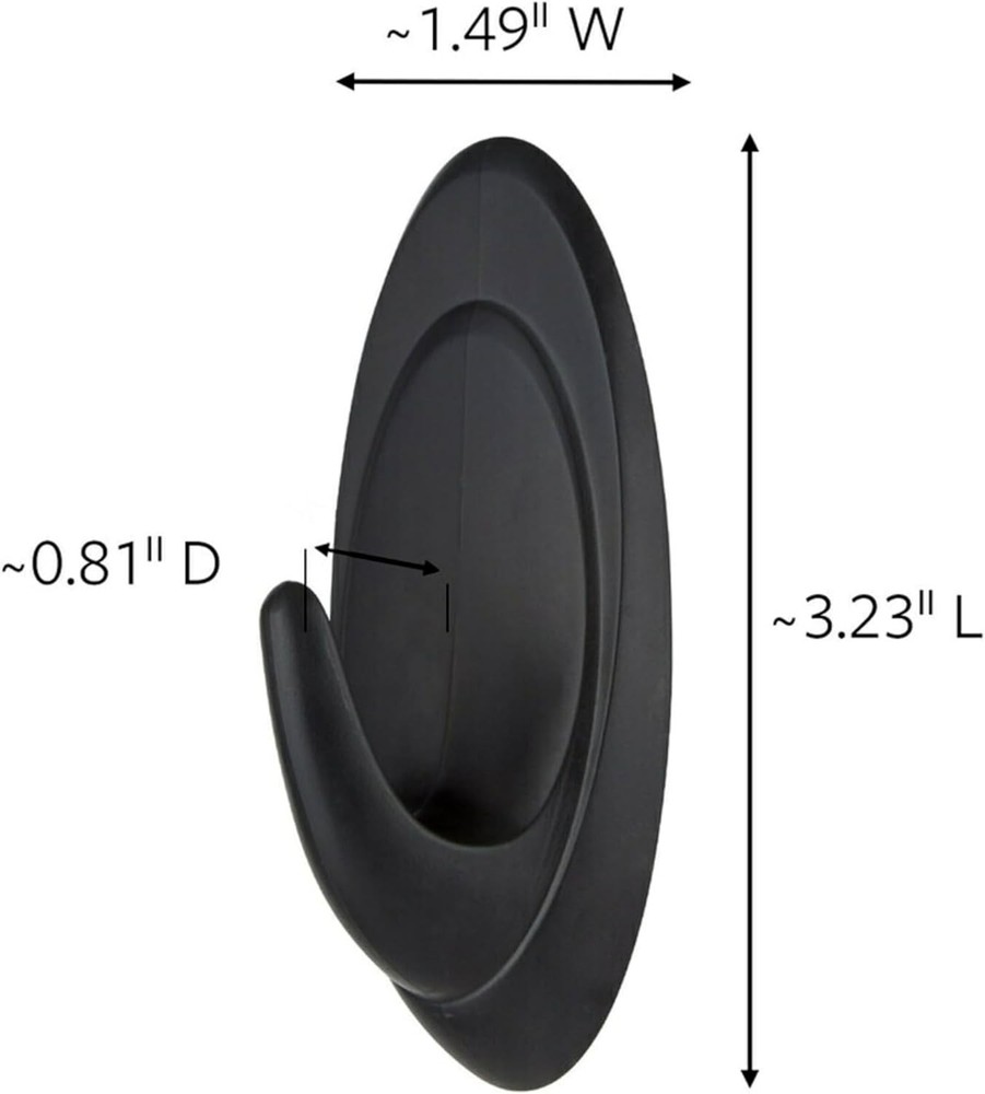 Command Outdoor Terrace Hooks, 2 Hooks and 4 2 & 4 Strips, Black