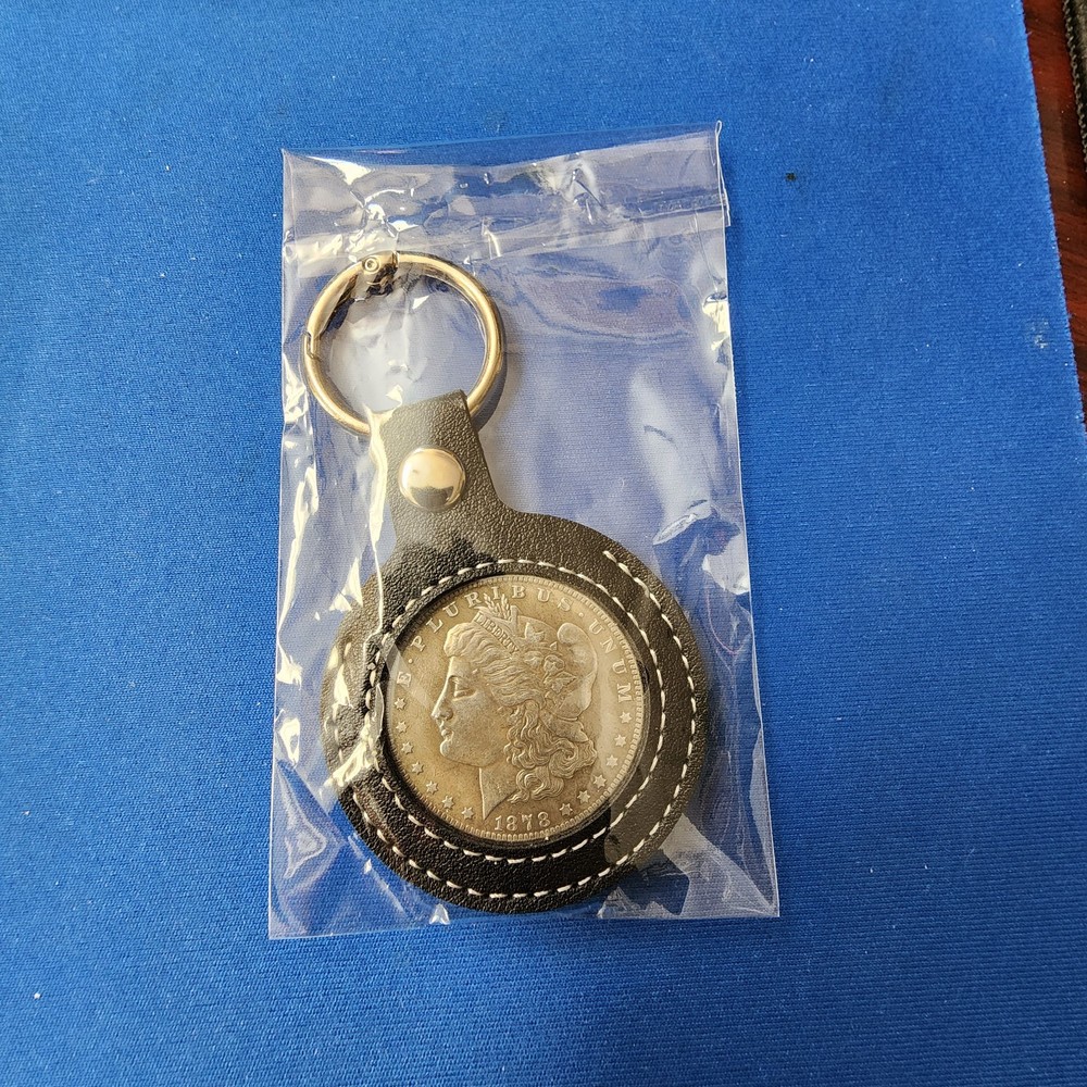 KEYCHAIN: 1878-CC Morgan Silver Dollar Style-Plated Commemorative