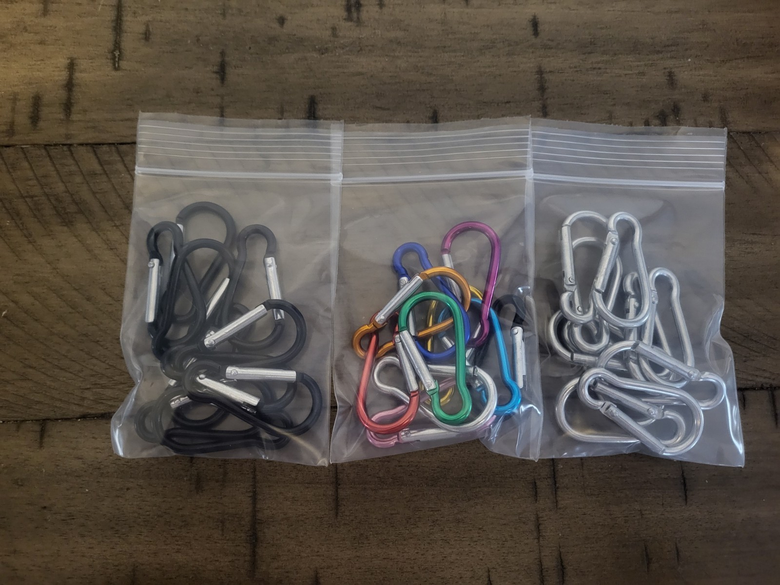 30 Pcs 2" Carabiner Bulk Spring Snap Hooks Bulk Aluminum Alloy Clip Multi Color.
