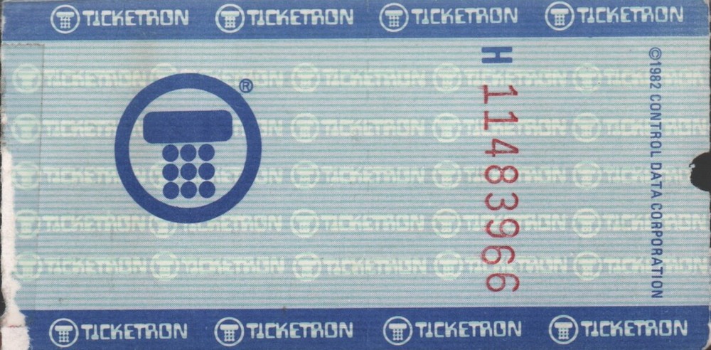 NEIL YOUNG 1983 EVERYBODY'S ROCKIN' TOUR NASSAU COLISEUM TICKET STUB / SOLO