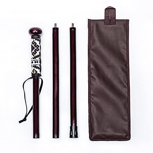 3pc Detachable Hiking Walking Stick Set with Compass, 48" Soft Grip, Rubber Tip