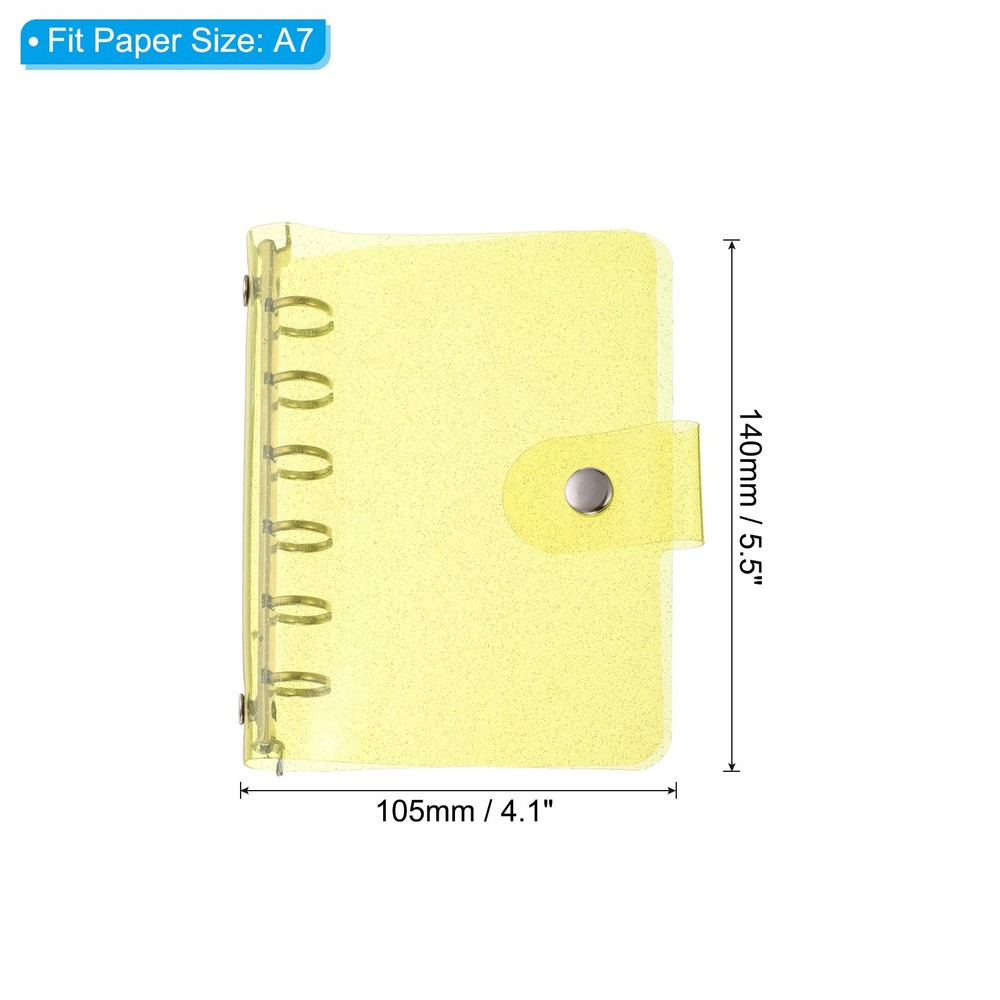 PVC A7 Bling Clear Binder Cover with Snap Button Closure, Yellow