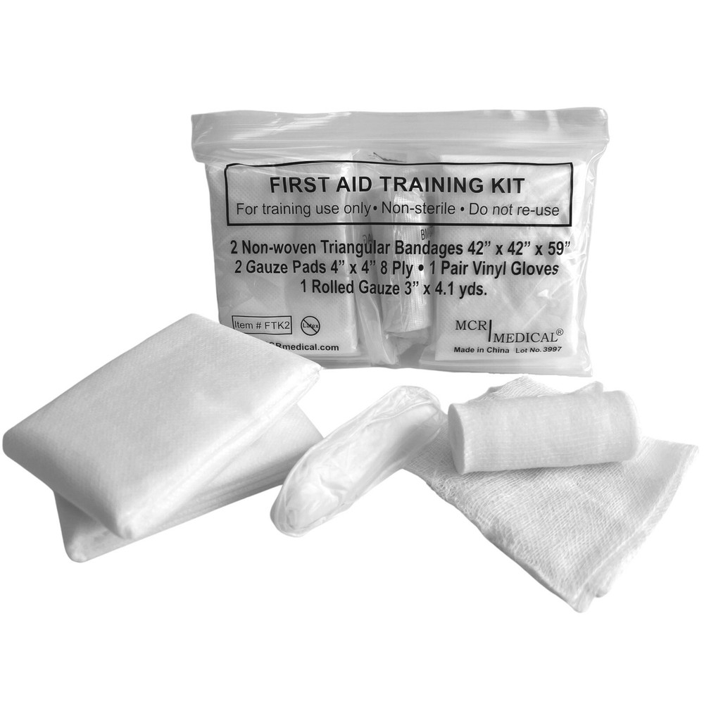 100-pack First Aid Training Kits w. 2 Non-Woven Triangular Bandages