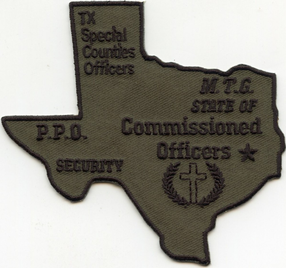TEXAS TX state shape shaped SPECIAL COMMISSIONED OFFICERS SECURITY POLICE PATCH