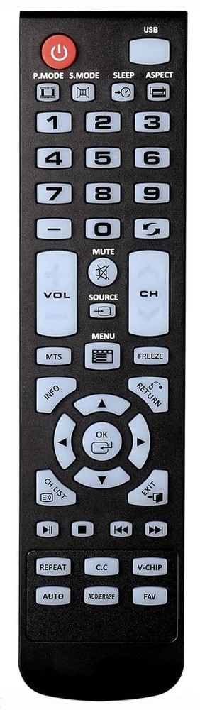 Universal Remote Control Replacement for All Element TV LCD LED HDTV Black