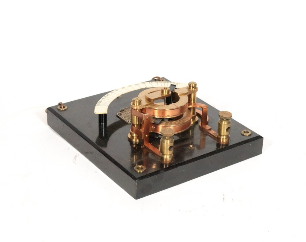Exceptional 1890 General Electric Engine-Turned Current Indicator On Slate Base