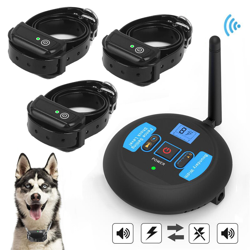 Wireless Dog Fence Pet Containment System Waterproof Training Collars