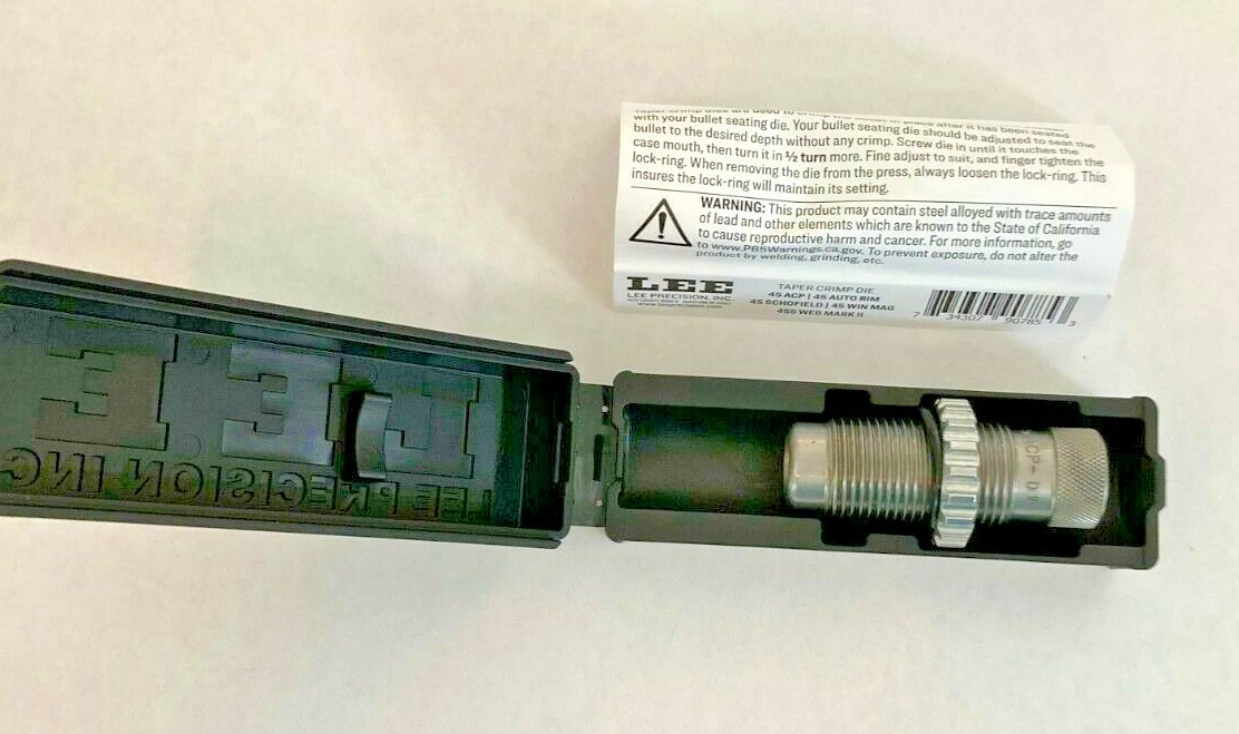 Lee 90785 45 ACP/45 AUTO RIM/45 SCHOFIELD/455 WEB MARK 2/45 WIN Taper Crimp Die
