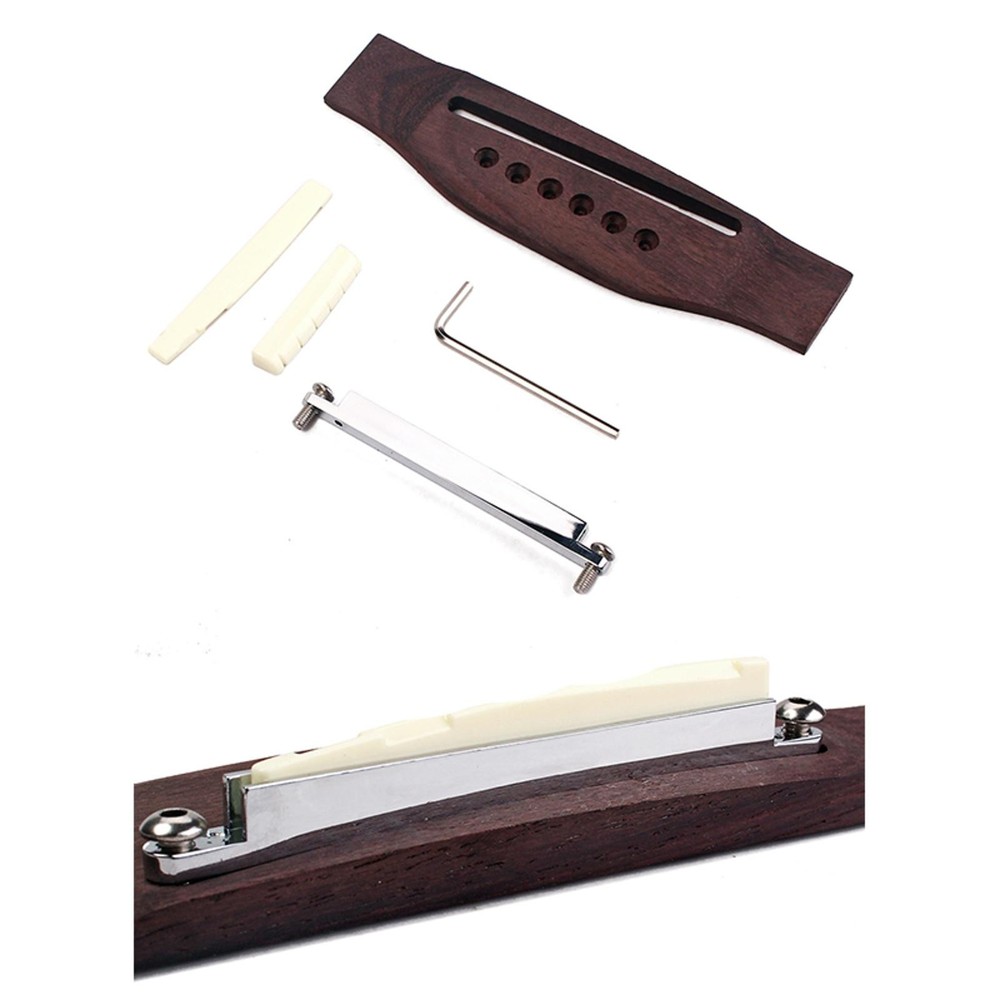 Durable Guitar String Bridge Shaft Saddle Nut Set For Steel String Folk Guitar B