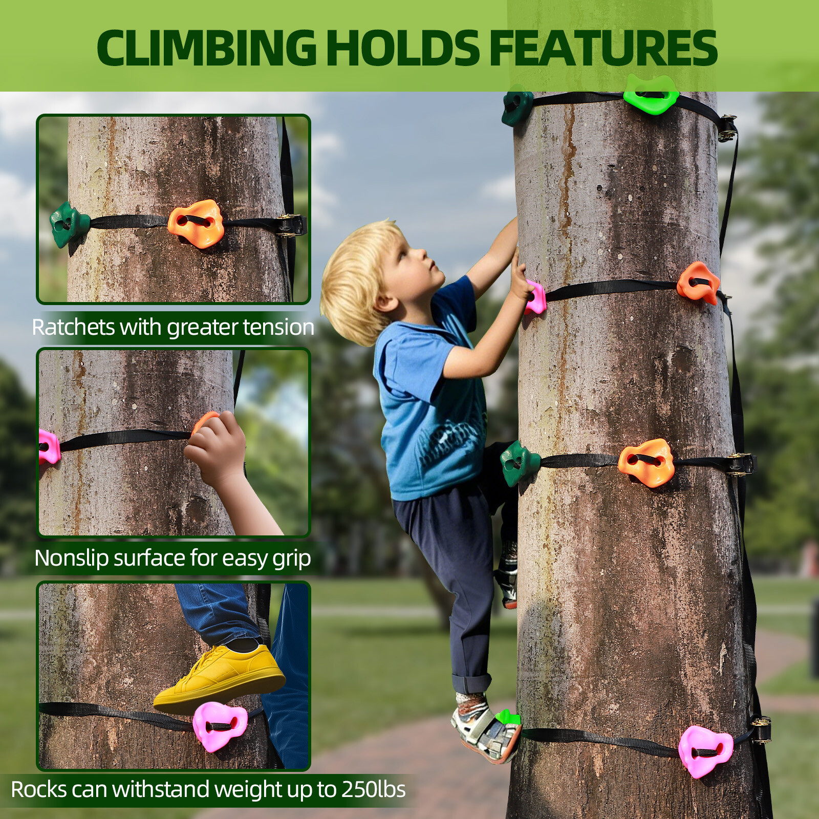 160FT Zipline for Backyard Kids and Adults Up to 400 lbs - Outdoor Zip Lines Kit