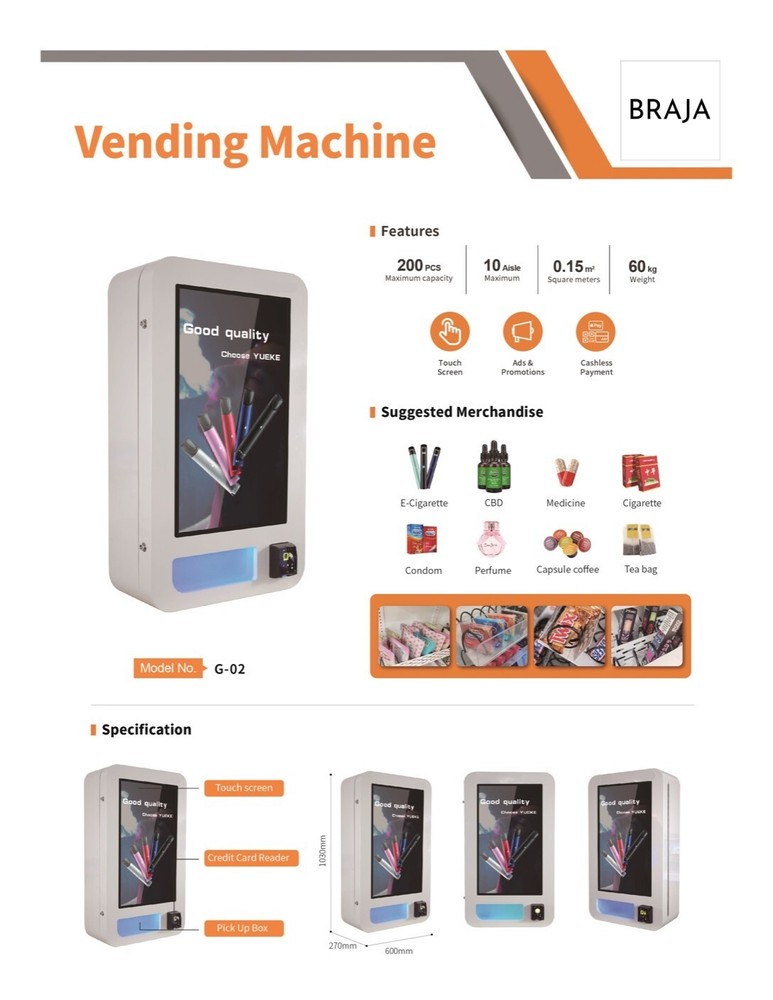 Wall mounted Vending Machine with touchscreen - new