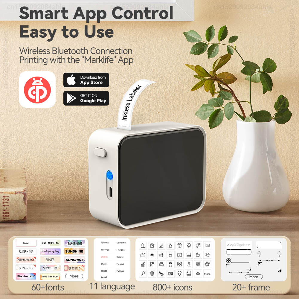Pristar Bluetooth Label Maker Machine Portable Wireless Thermal Sticker Printer