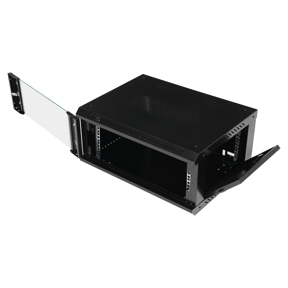Modern 4U Wall Mount Network Server Cabinet Enclosure Rack Black With Lock Door