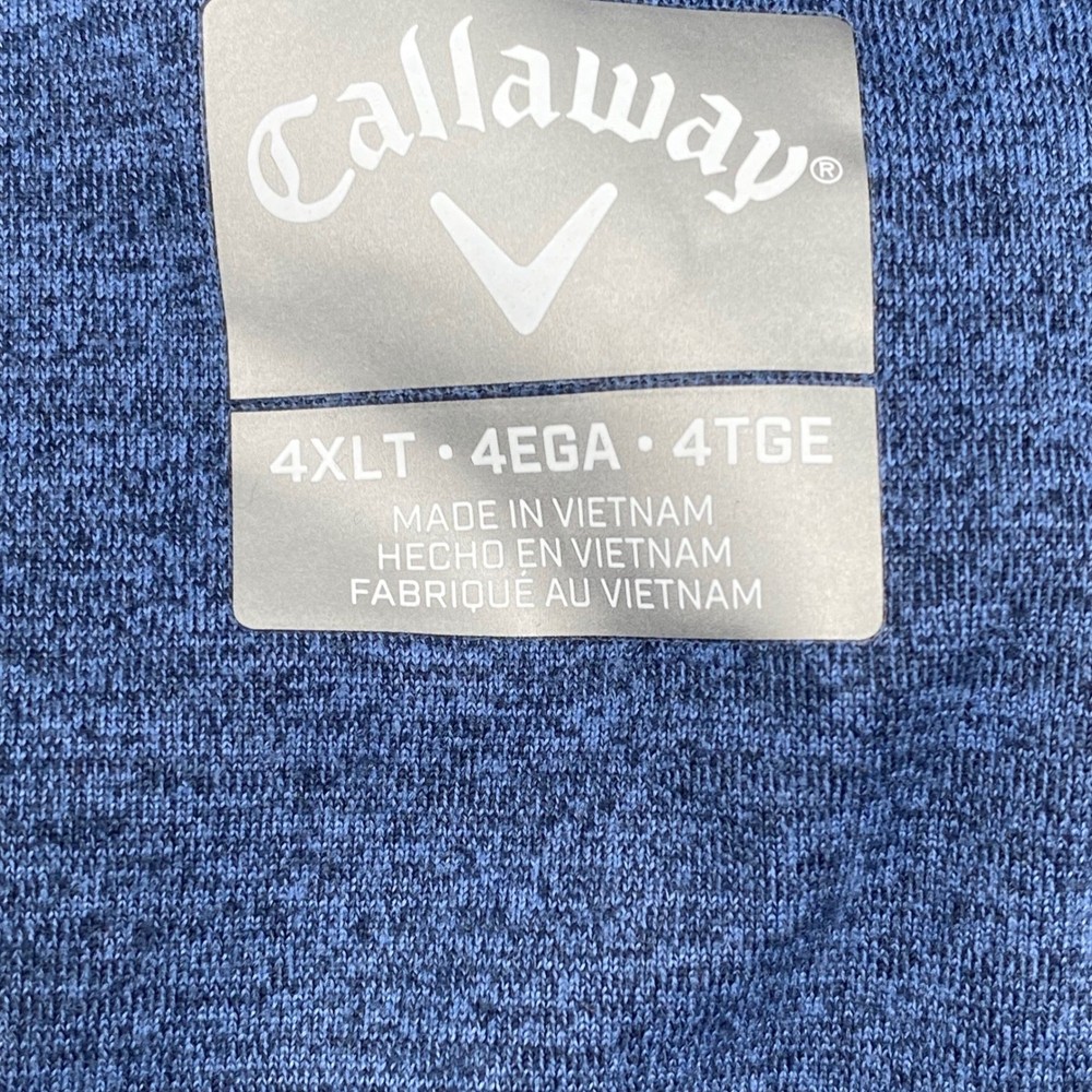 Callaway Opti-Dri Quarter Zip Pullover Mens 4XLT Blue Heather Performance Golf