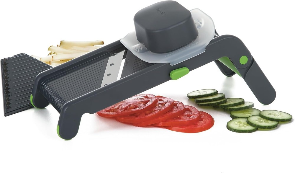 Progressive Folding Mandoline Slicer - Versatile, Dishwasher Safe, Black