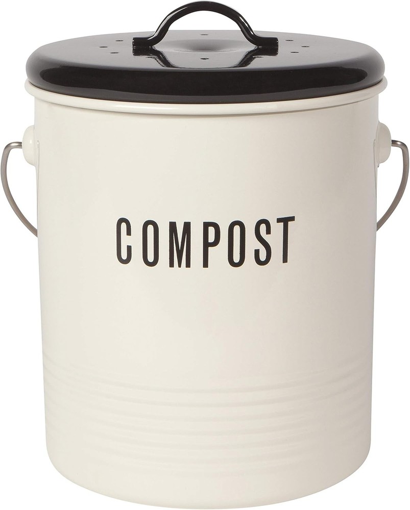 Vintage Compost Bin Ivory