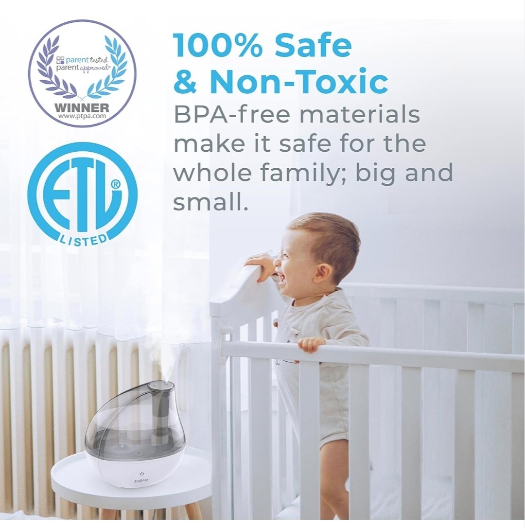 Pure Enrichment Mistaire Silver Ultrasonic Cool Mist Humidifier, 1.5L Tank