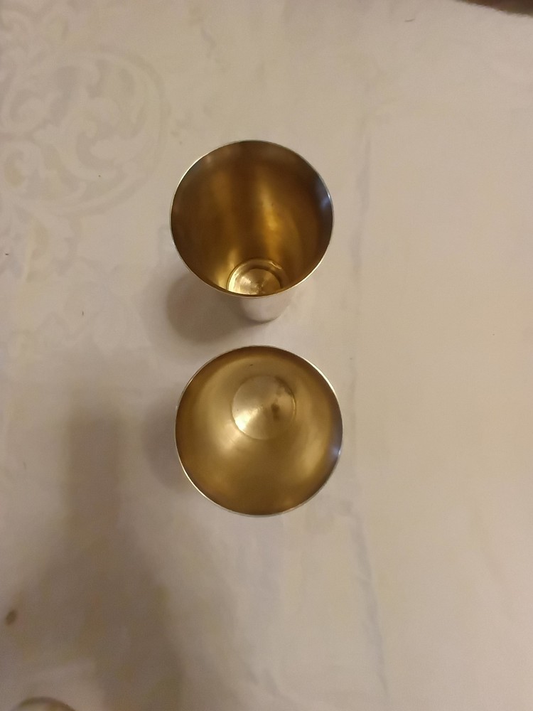 Pair Sterling Silver Cups 336 Grams