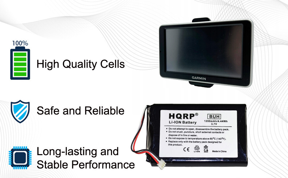 HQRP Battery for Garmin Nuvi 2460, 2460LMT, 2475, 2495, 2495LT, 2555, 2555LMT