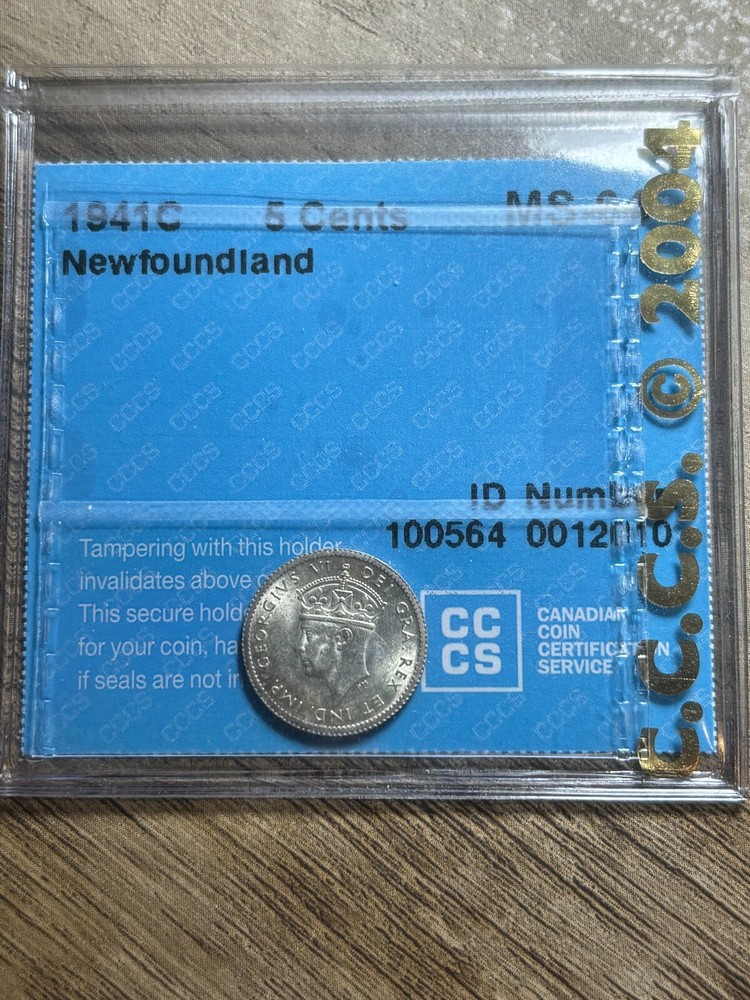 Newfoundland 1941 5 Cents CCCS Graded MS64