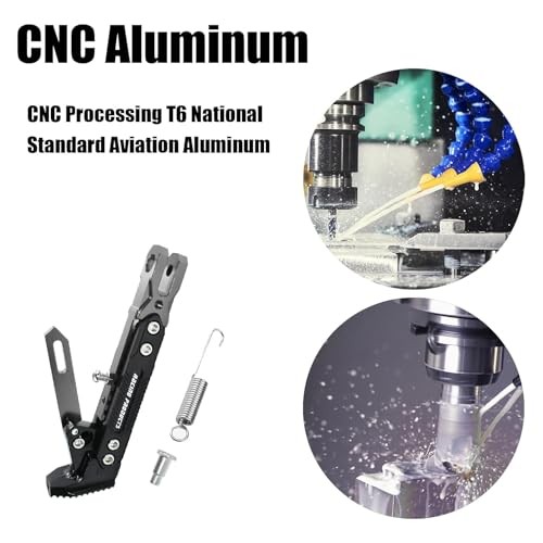 Universal Motorcycle Kickstand Accessories Motor Modified CNC Adjustable Gray 2