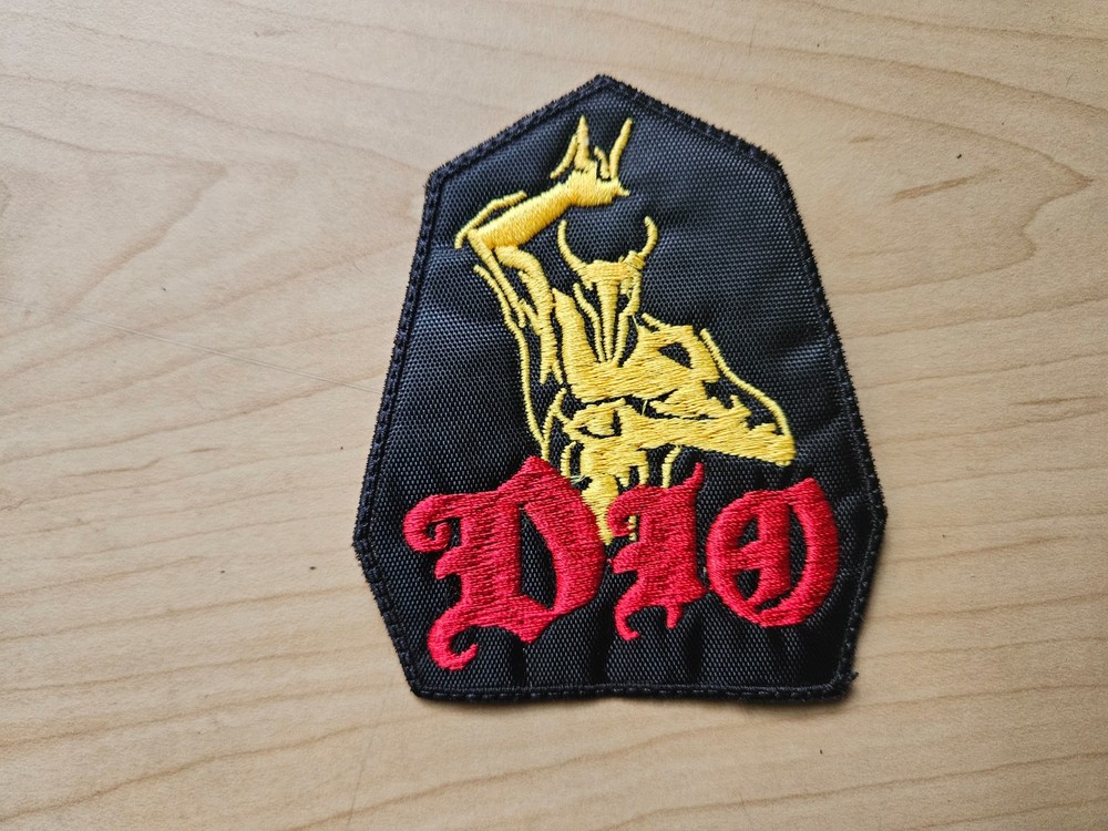 DIO + LOGO, SEW ON RED AND GOLDEN EMBROIDERED PATCH