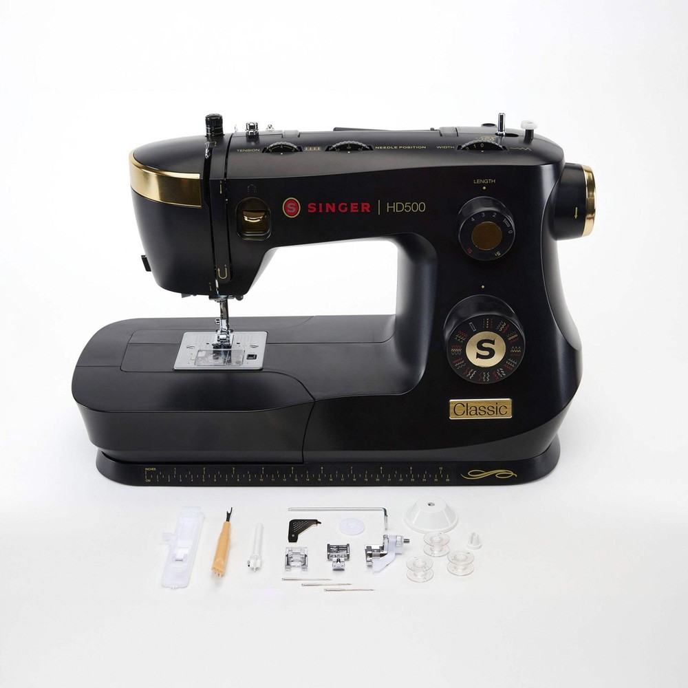 SINGER® HD500 Classic Black Sewing Machine & Hard Carrying Case Bundle