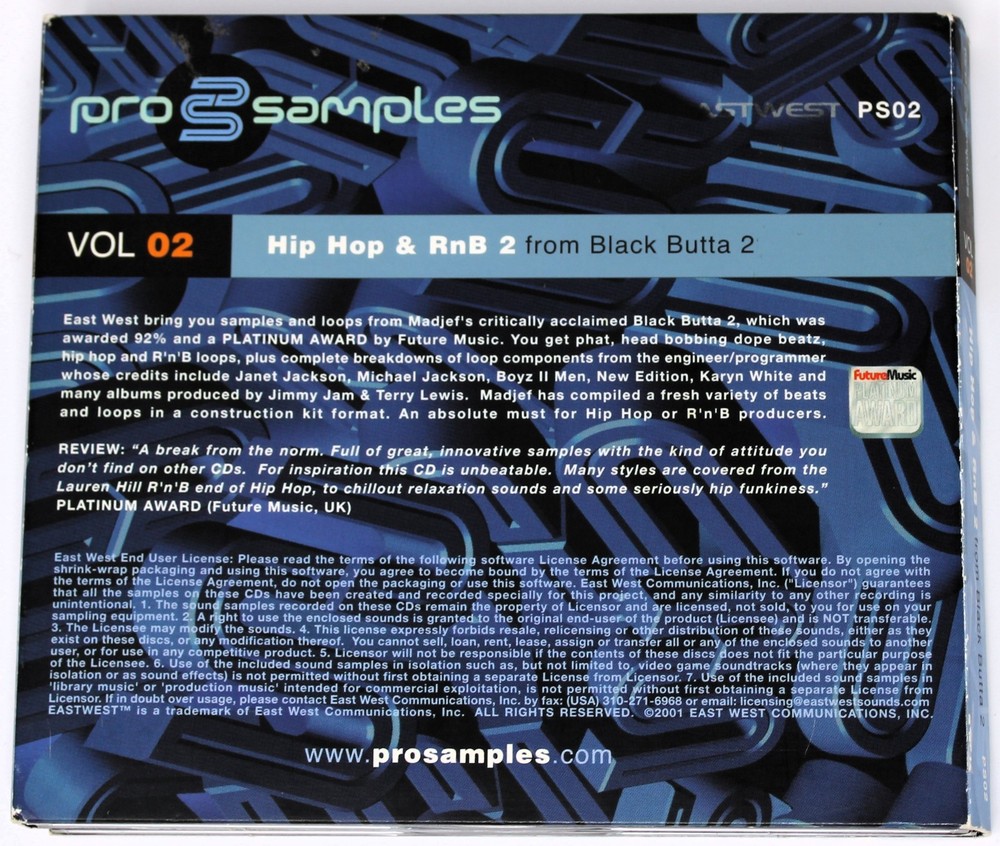 East West Pro Samples 02 Hip Hop & RnB 2 Sample/Sound Library/Sampling CD