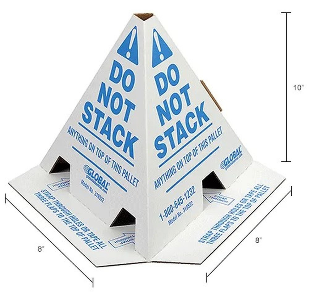 Global Industrial? "Do Not Stack" Printed Pallet Cones, White, 50/Pack