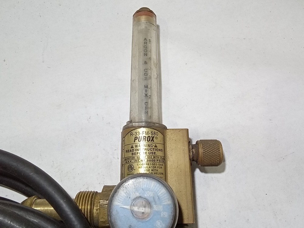 PUROX R-33-FM-580 Regulator Flowmeter, UNTESTED (E1D3)