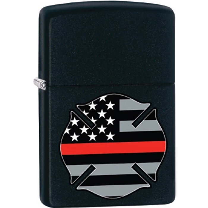 Zippo Lighter - Thin Red Line Shield Black Matte - 854771