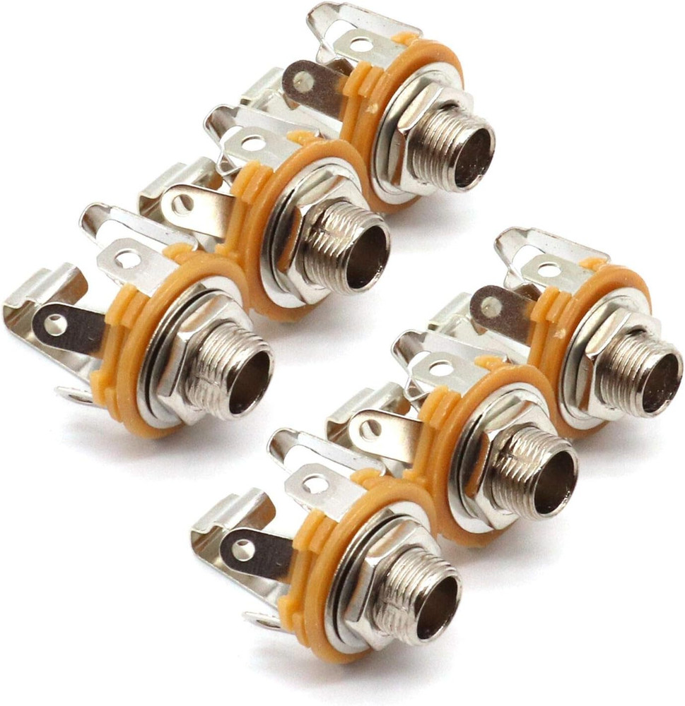LOCHSOEL 6.35Mm (1/4Inch) Female Stereo Socket Panel Mount Jacks, Patch Cables,