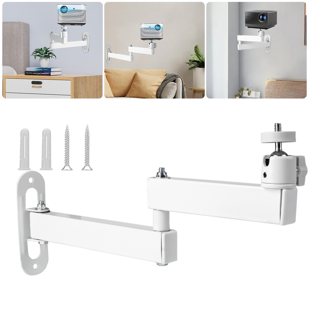 Foldable Projector Wall Ceiling Mount Bracket 360° Rotating 1/4" Screw Universal
