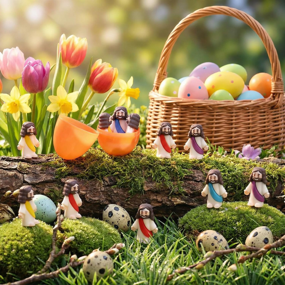 200 Pack Mini Jesus Figurines Bulk Easter Tiny Jesus Figures Pocket Rubber Toys