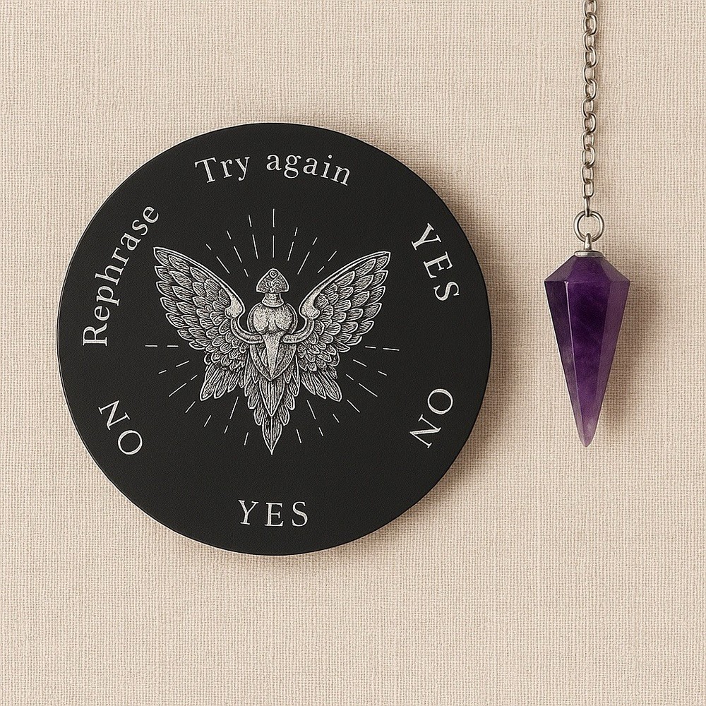 Crystal Pendulum & Board Divination Set – Real Stone, Unique, Gift, New