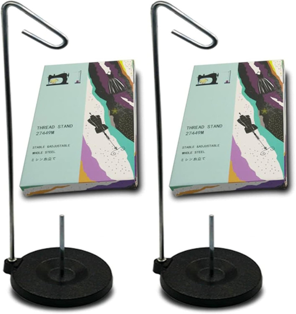 2 Packs Universal Cone and Spool Stand Thread Holder with Sturdy Metal Base
