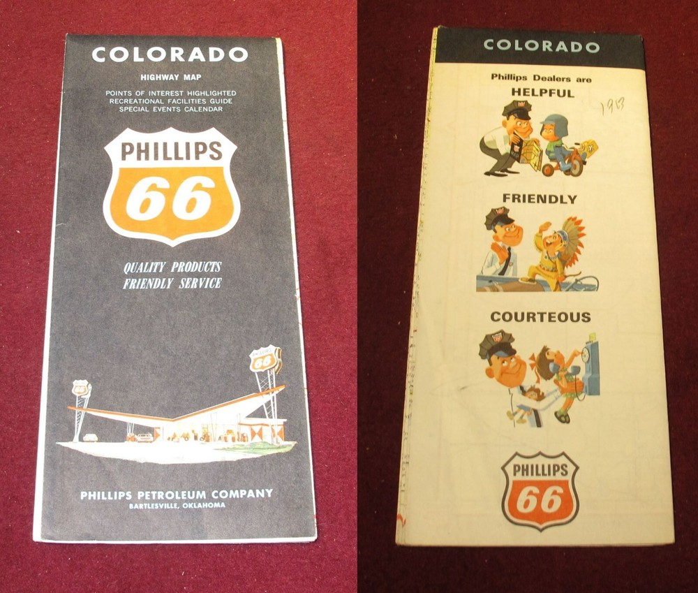 PHILLIPS 66 ROAD MAP  COLORADO - 1962